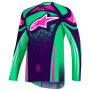 Maglia Cross Alpinestars Techstar Nomur Jersey Deep Purple Green Pink Fluo