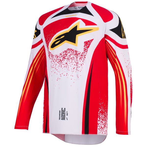Maglia Cross Alpinestars Techstar Nomur Jersey Light Gray Red Black