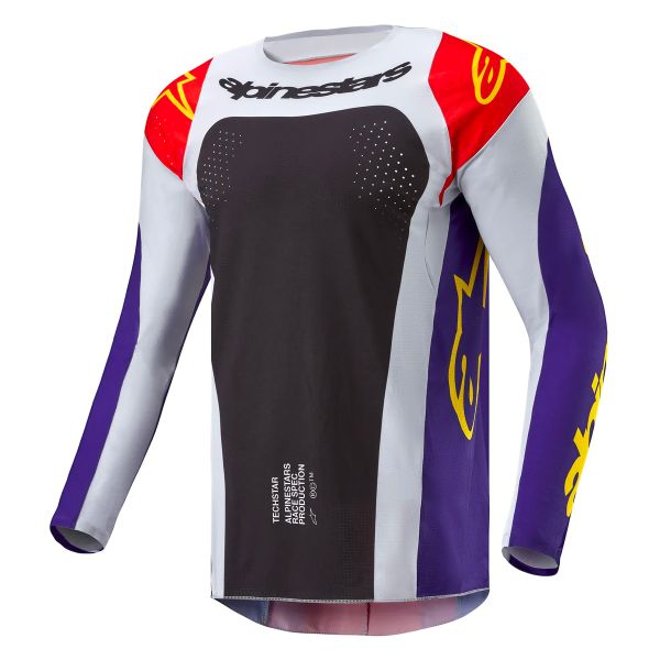 Maglia Cross Alpinestars Techstar Ocuri Hot Orange Purple Black
