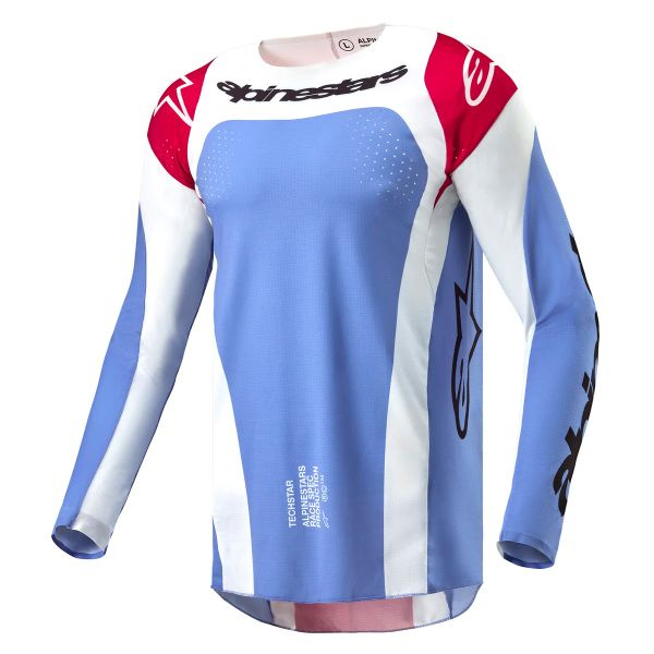 Maglia Cross Alpinestars Techstar Ocuri Light Blue Mars Red White