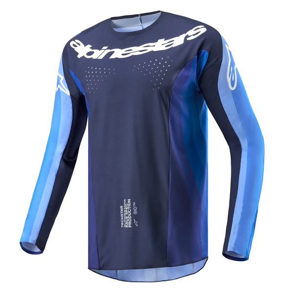Maglia Cross Alpinestars Techstar Pneuma Dark Navy Light Blue
