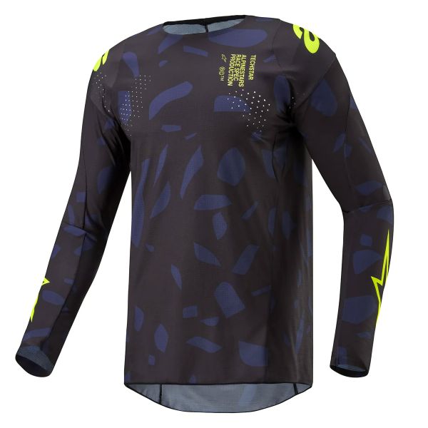 Maglia Cross Alpinestars Techstar Rantera Black Navy Yellow Fluo