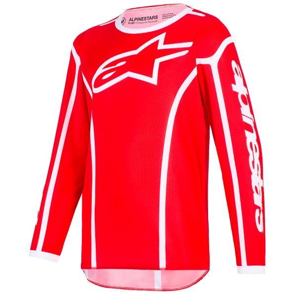 Maglia Cross Alpinestars Youth Fluid Apex Jersey Red White