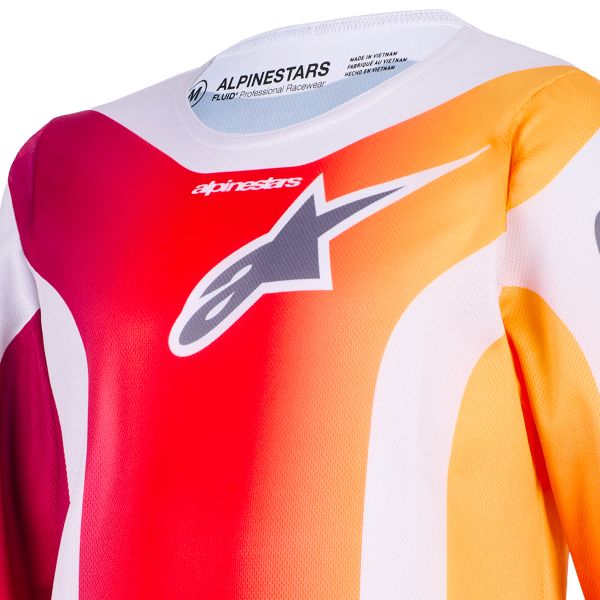 Alpinestars Youth Fluid Portl Jersey Red Light Gray Dark Gray