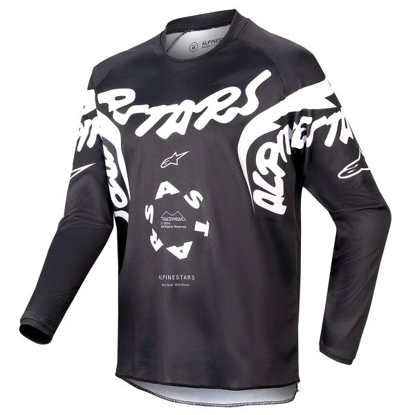 Maglia Cross Alpinestars Youth Racer Hana Black White