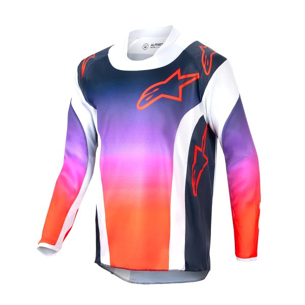 Maglia Cross Alpinestars Youth Racer Hoen Light Grey Hot Orange Black