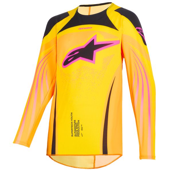 Maglia Cross Alpinestars Youth Supertech Nomur Jersey Orange Yellow Pink
