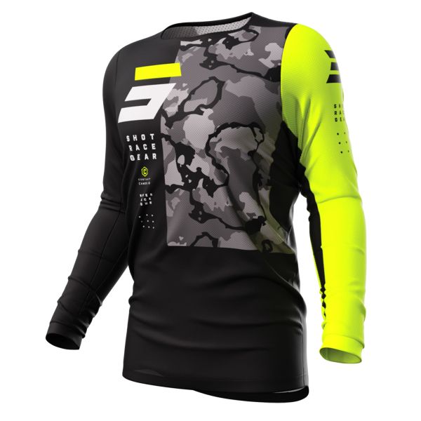 Maglia Cross SHOT Contact Camo 2.0 Neon Yellow