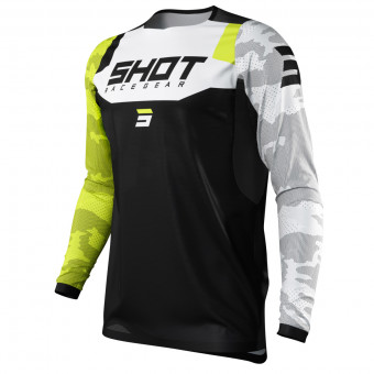 Maglia Cross SHOT Contact Camo Neon Yellow