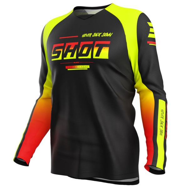 Maglia Cross SHOT Draw Kid Block Giallo neon