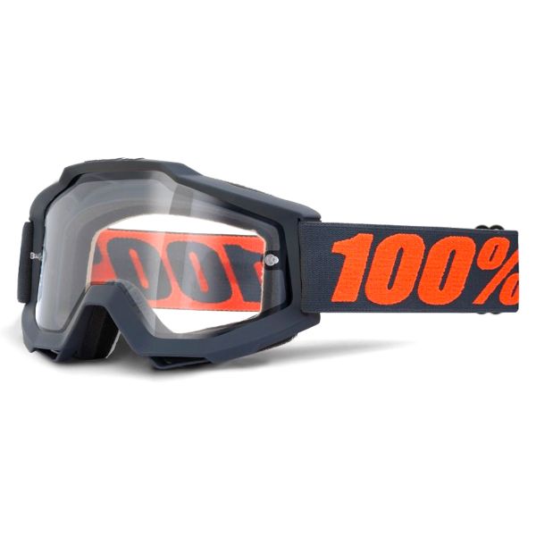 Maschera Cross 100% Accuri Enduro Gunmetal Clear Lens