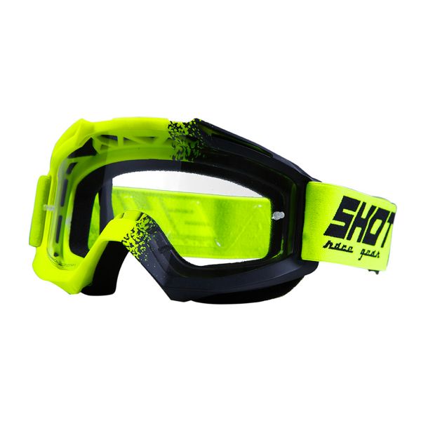 Maschera Cross SHOT Assault Fusion Neon Giallo Opaco