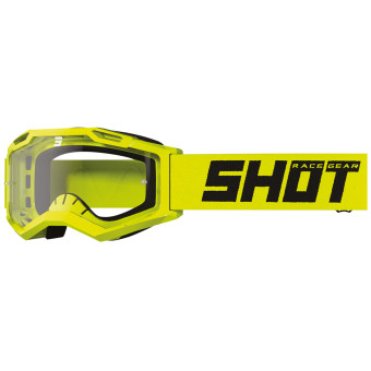 Maschera Cross SHOT Rocket Kid 2.0 solido giallo neon lucido Maschera Cross SHOT Rocket Kid 2.0 solido giallo neon lucido