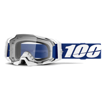 Maschera Cross 100% Armatic Blue - Visiera trasparente Maschera Cross 100% Armatic Blue - Visiera trasparente