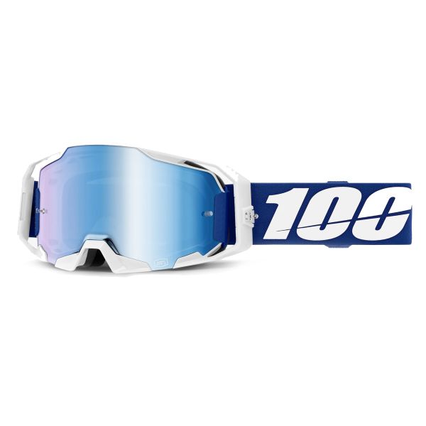 Maschera Cross 100% Armatic Bleu - Visiera a specchio blu
