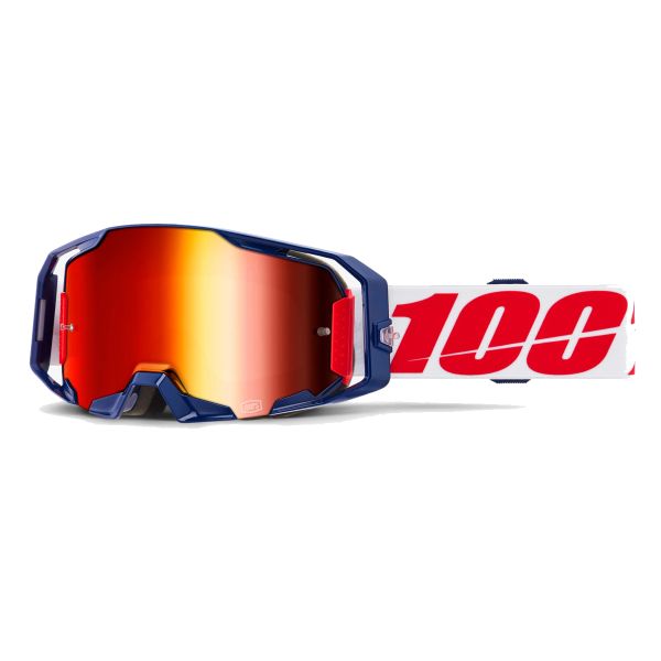 Maschera Cross 100% Armatic Mach Z - Visiera a specchio rossa
