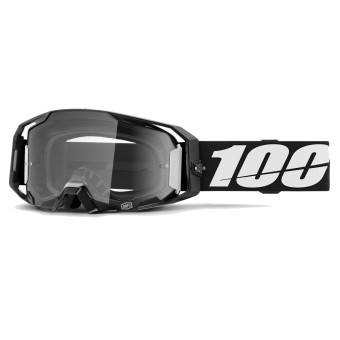 Maschera Cross 100% Armatic Nero - Visiera trasparente Maschera Cross 100% Armatic Nero - Visiera trasparente
