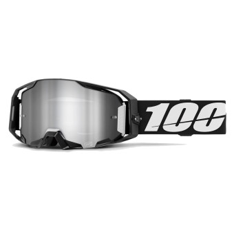 Maschera Cross 100% Visiera Armatic Black - Mirror Silver Flash