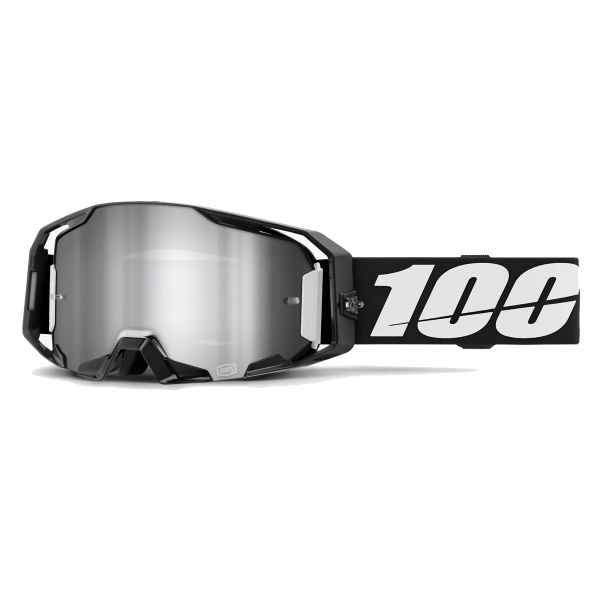Maschera Cross 100% Visiera Armatic Black - Mirror Silver Flash