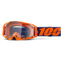 Maschera Cross 100% Armatic Orange Fluo - Visiera trasparente