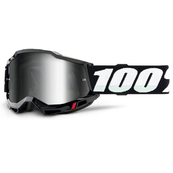 Maschera Cross 100% Accuri 2 Nero Bambino- Iridium Argento Maschera Cross 100% Accuri 2 Nero Bambino- Iridium Argento
