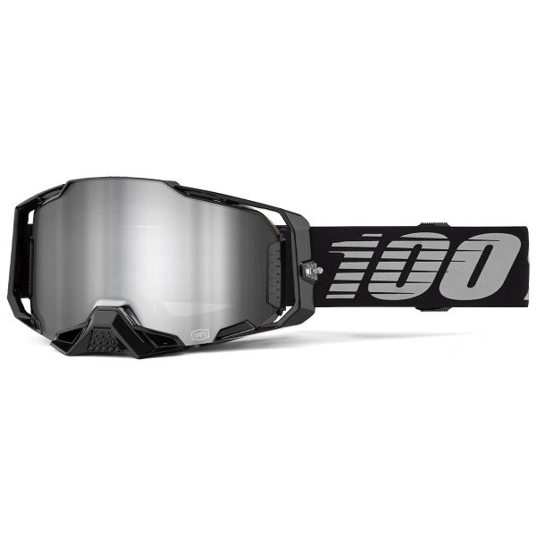 Maschera Cross 100% Armega Black - Iridium Argento