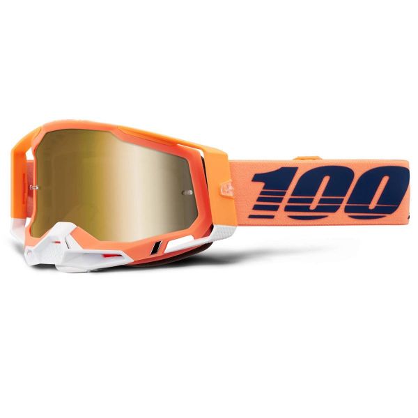 Maschera Cross 100% Racecraft 2 Coral - Iridium Oro