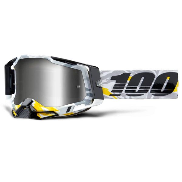 Maschera Cross 100% Racecraft 2 Korb - Iridium Argento
