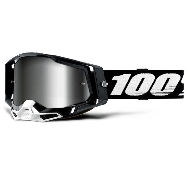 Maschera Cross 100% Racecraft 2 Black - Iridium Argento