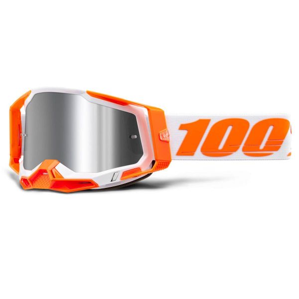 Maschera Cross 100% Racecraft 2 Orange - Iridium Argento