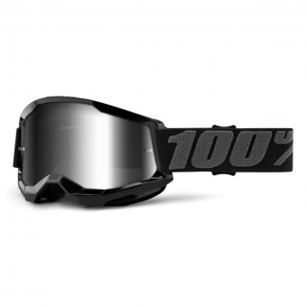 Maschera Cross 100% Strata 2 Black - Iridium Argento Maschera Cross 100% Strata 2 Black - Iridium Argento