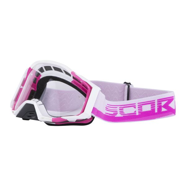 Maschera Cross Scorpion Googles Pink White