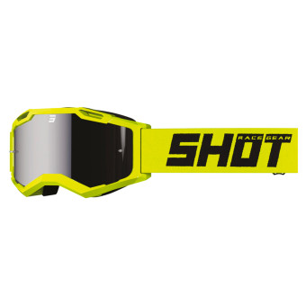 Maschera Cross SHOT Assault 2.0 Neon Yellow - Silver Iridium