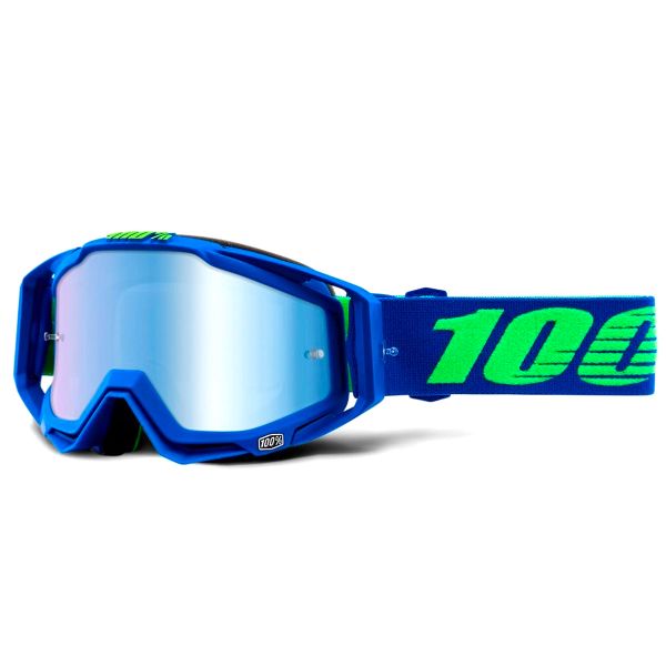 Maschera Cross 100% Racecraft Dreamflow Mirror Blue Lens