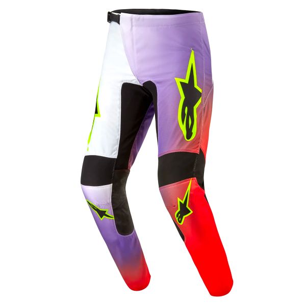 Pantalone Cross Alpinestars Fluid Lucent White Neon Red Yellow Fluo Pant