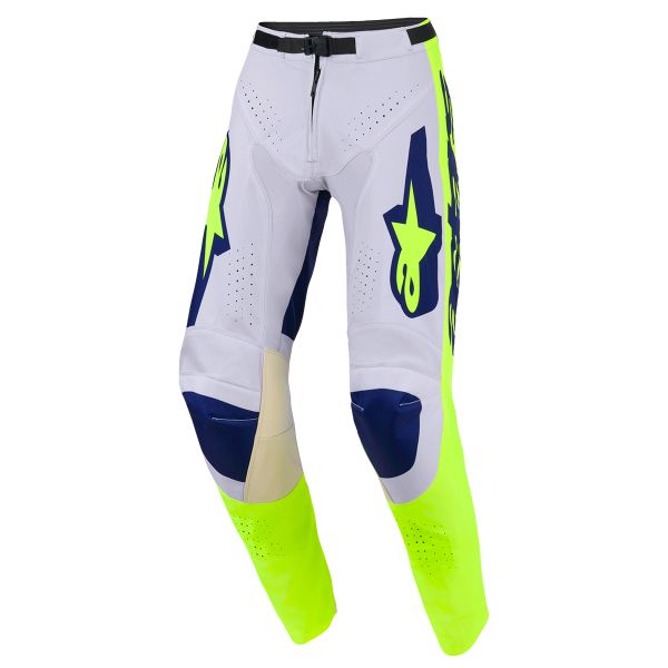 Pantalone Cross Alpinestars Racer Air Riway Pants Light Gray Yellow Fluo Blue