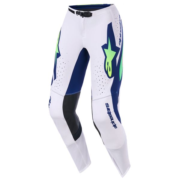 Pantalone Cross Alpinestars Supertech Vista Pants Light Gray Yellow Fluo Blue