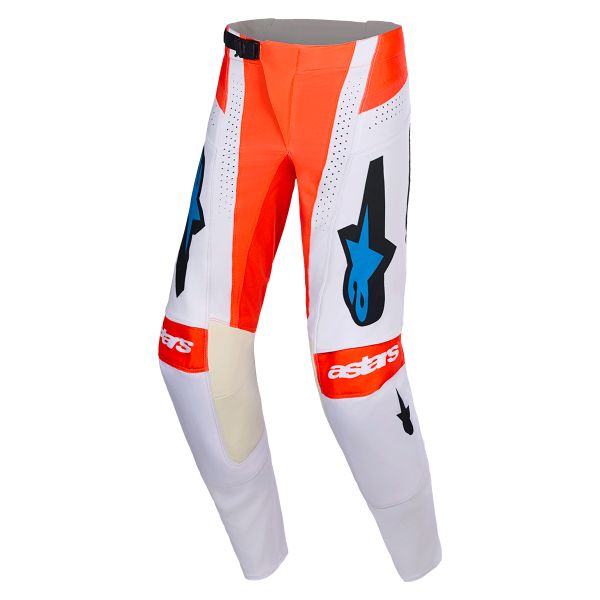 Pantalone Cross Alpinestars Techstar Knif Pants Light Gray Orange Fluo Black