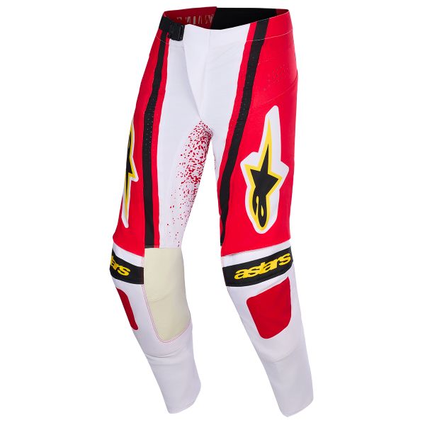 Pantalone Cross Alpinestars Techstar Nomur Pants Light Gray Red Black