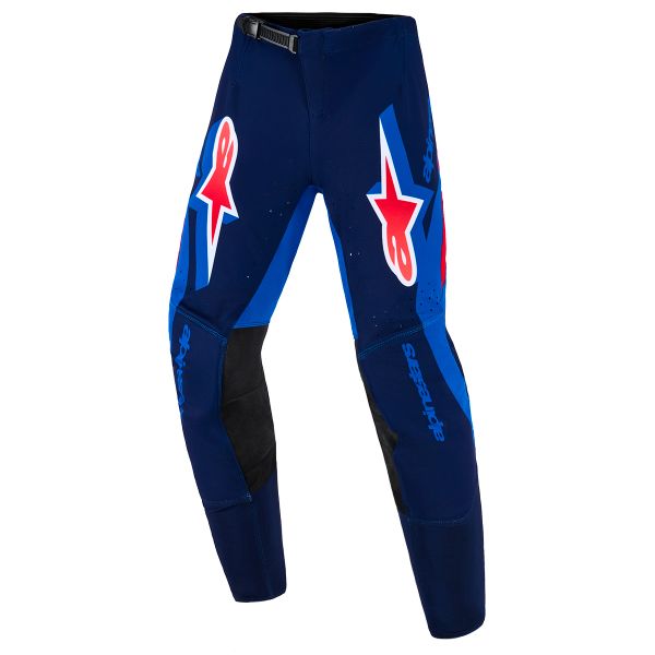 Pantalone Cross Alpinestars Youth Supertech Vista Pants Dark Navy Hot Coral Cobalt