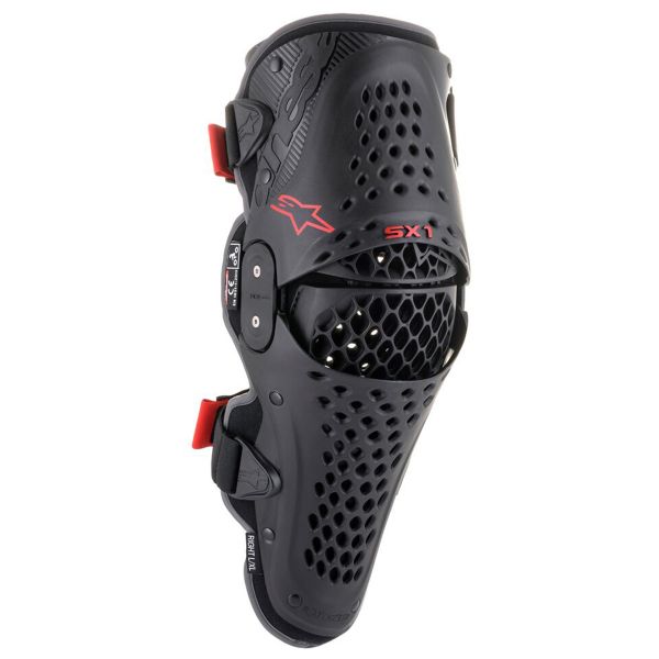 Ginocchiere Cross Alpinestars SX-1 V2 Knee Protector Black Red