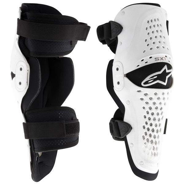 Ginocchiere Cross Alpinestars SX 1 Knee White Black