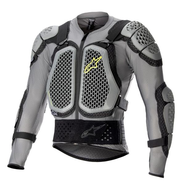 Gilet di protezione Cross Alpinestars Bionic Action V2 Grigio Nero Giallo Fluo