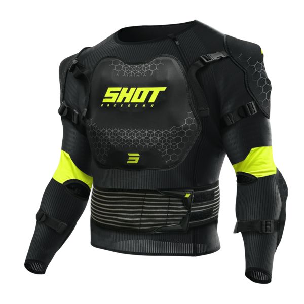 Gilet di protezione Cross SHOT Haut Du Corps Kid Optimal Kid 2.0 Nero Giallo Neon