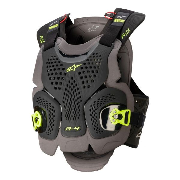 Pettorina Alpinestars A-4 Max Chest Protector Black Anthracite Yellow Fluo
