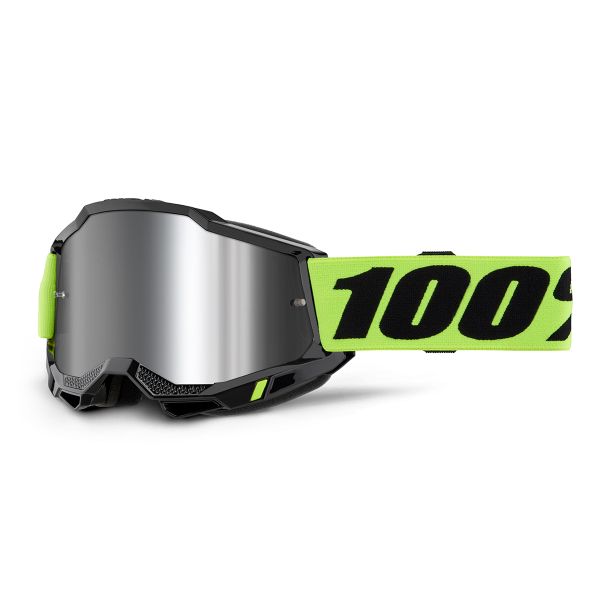 Maschera Cross 100% Accuri 2 Neon Yellow - Iridium Silver Maschera Cross 100% Accuri 2 Neon Yellow - Iridium Silver