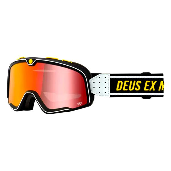 Maschera Moto 100% Barstow Deus - Visiera Iridium Rossa