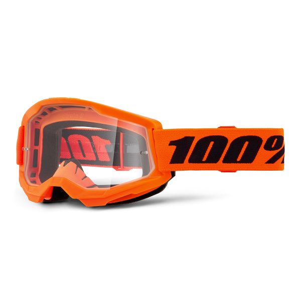 Maschera Cross 100% Strata 2 Kid Orange Neon Maschera Cross 100% Strata 2 Kid Orange Neon