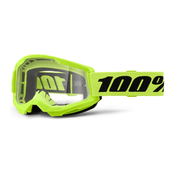 Maschera Cross 100% Strata 2 Neon Yellow Maschera Cross 100% Strata 2 Neon Yellow