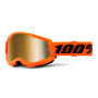 Maschera Cross 100% Strata 2 Orange Neon - Iridium Gold
